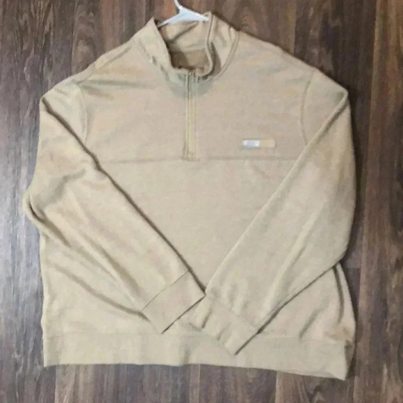 Ocean Coast Camel Cotton Blend  Quarter Zip Pullover Men’s Size 2XL - Picture 1 of 10